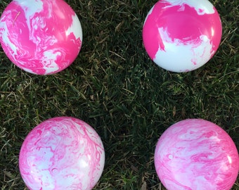 Choose from 9 color replacement: 107mm Family 4 pack Marble Bocce Balls