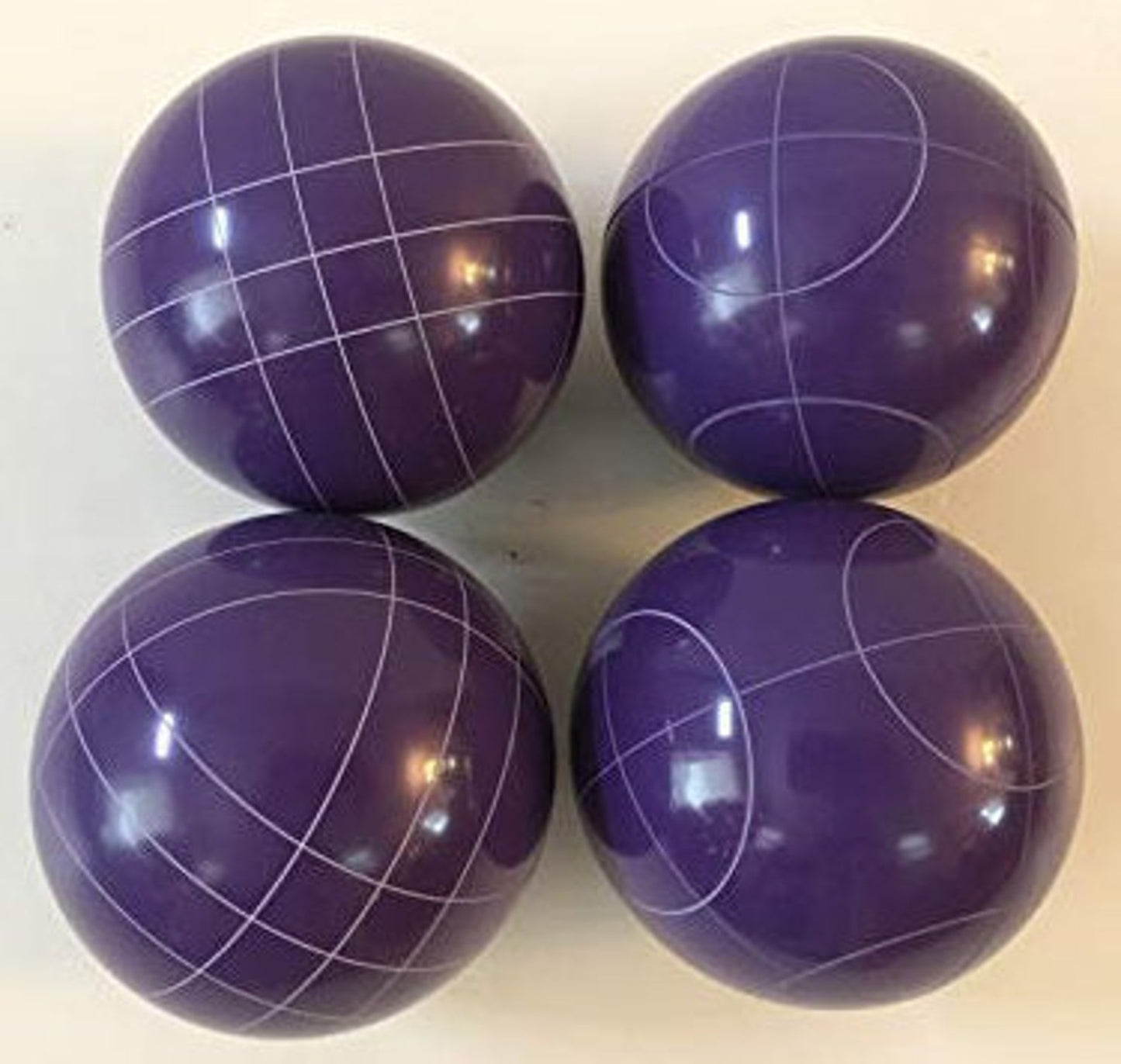 107mm Family 4 pack Bocce Balls- Purple with 2 different scoring patterns