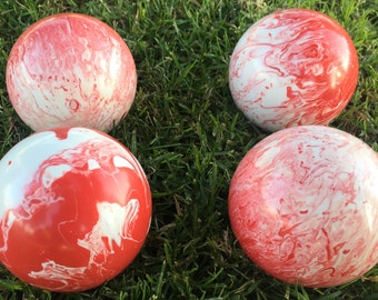 Choose from 9 color replacement: 107mm Family 4 pack Marble Bocce Balls