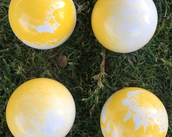 Choose from 9 color replacement: 107mm Family 4 pack Marble Bocce Balls
