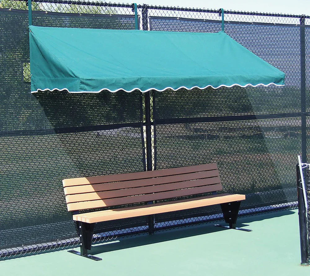 Bocce rules for foul lines and dead balls with Har-Tru fence canopy