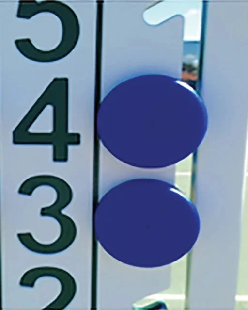 Bocce for tournament players with green blue scoreboard indicators