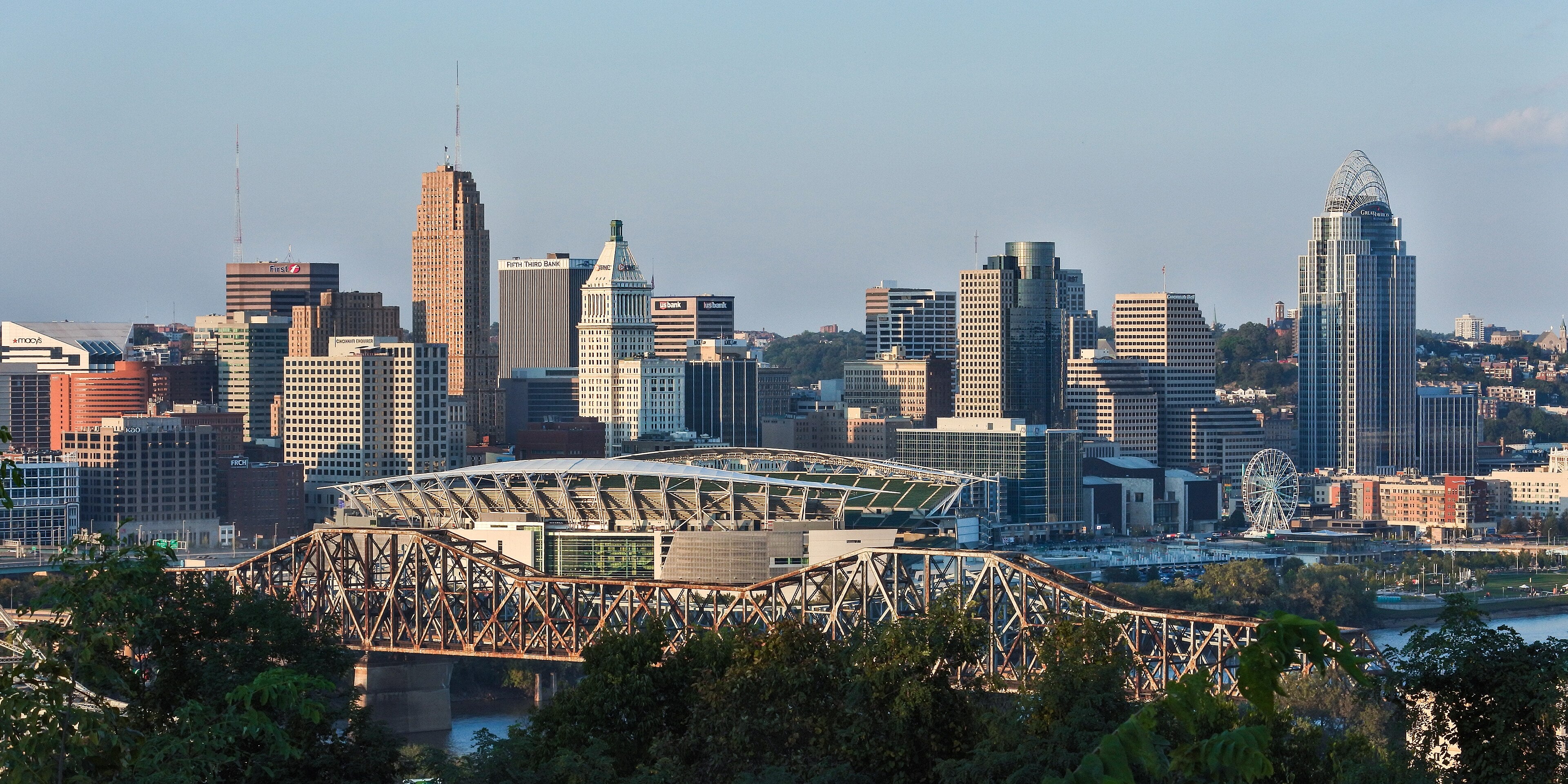 Cincinnati skyline view