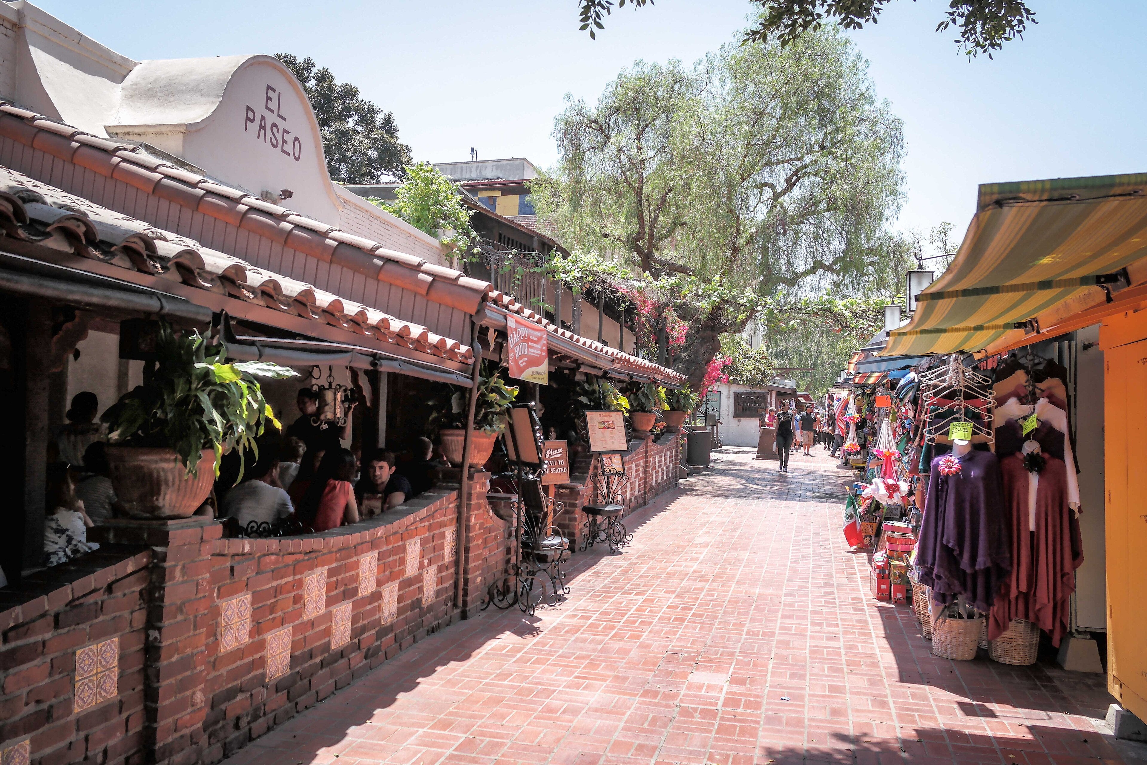 Olvera Street in downtown Los Angeles, the historic core that anchors LA's Italian and Latin heritage near Lincoln Heights bocce
