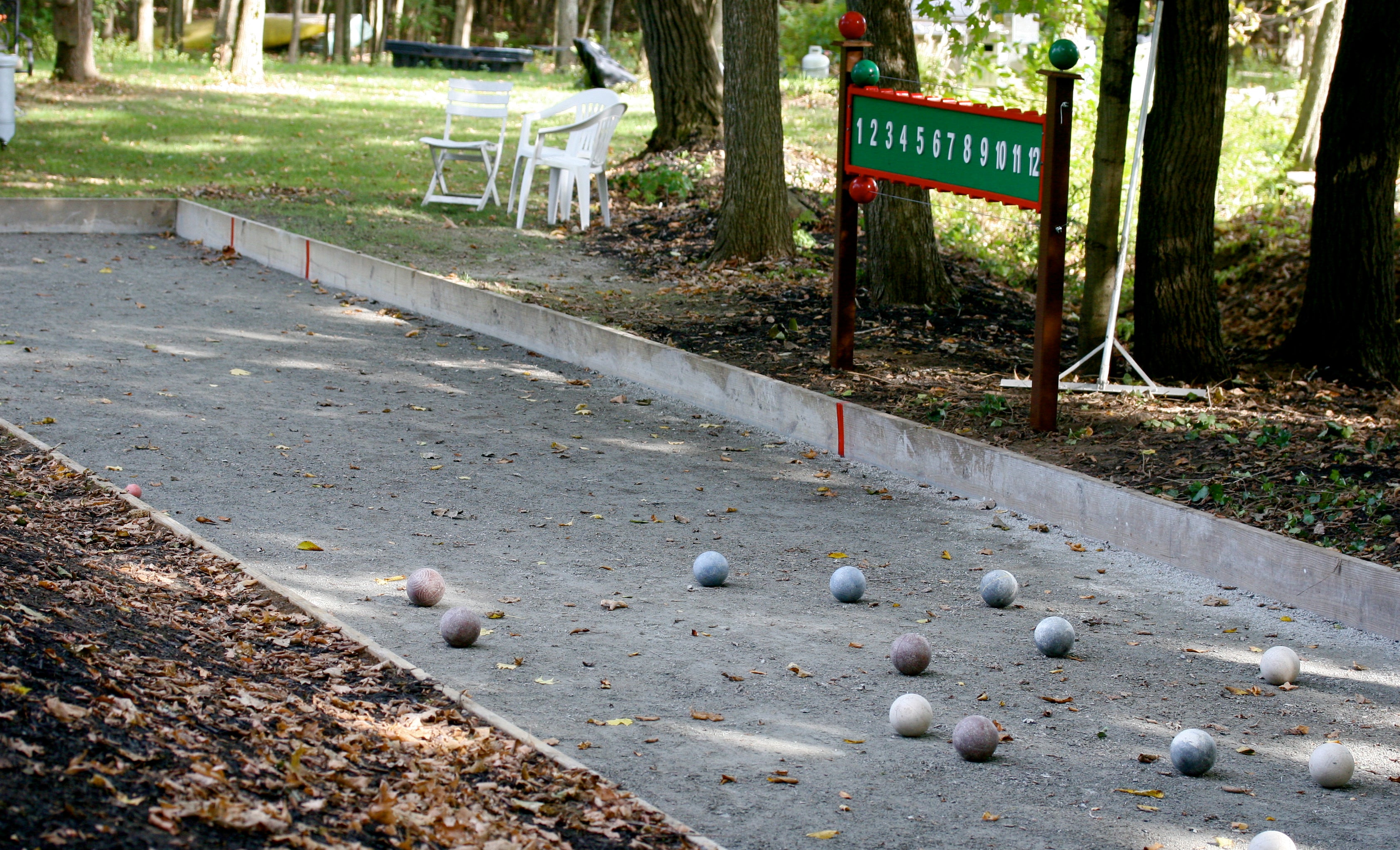 Outdoor bocce court used for recreational and league play