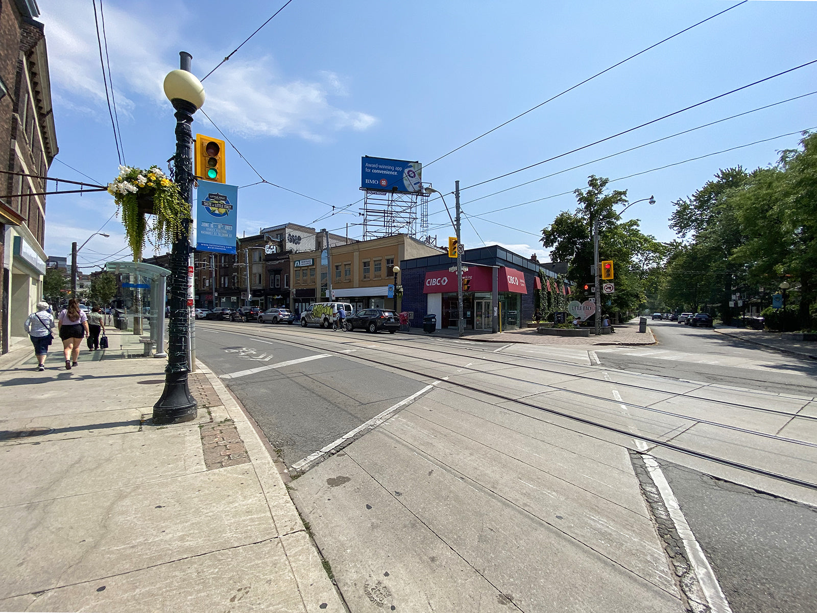 Little Italy on College Street in Toronto, Canada, the historic anchor of the Italian-Canadian bocce community