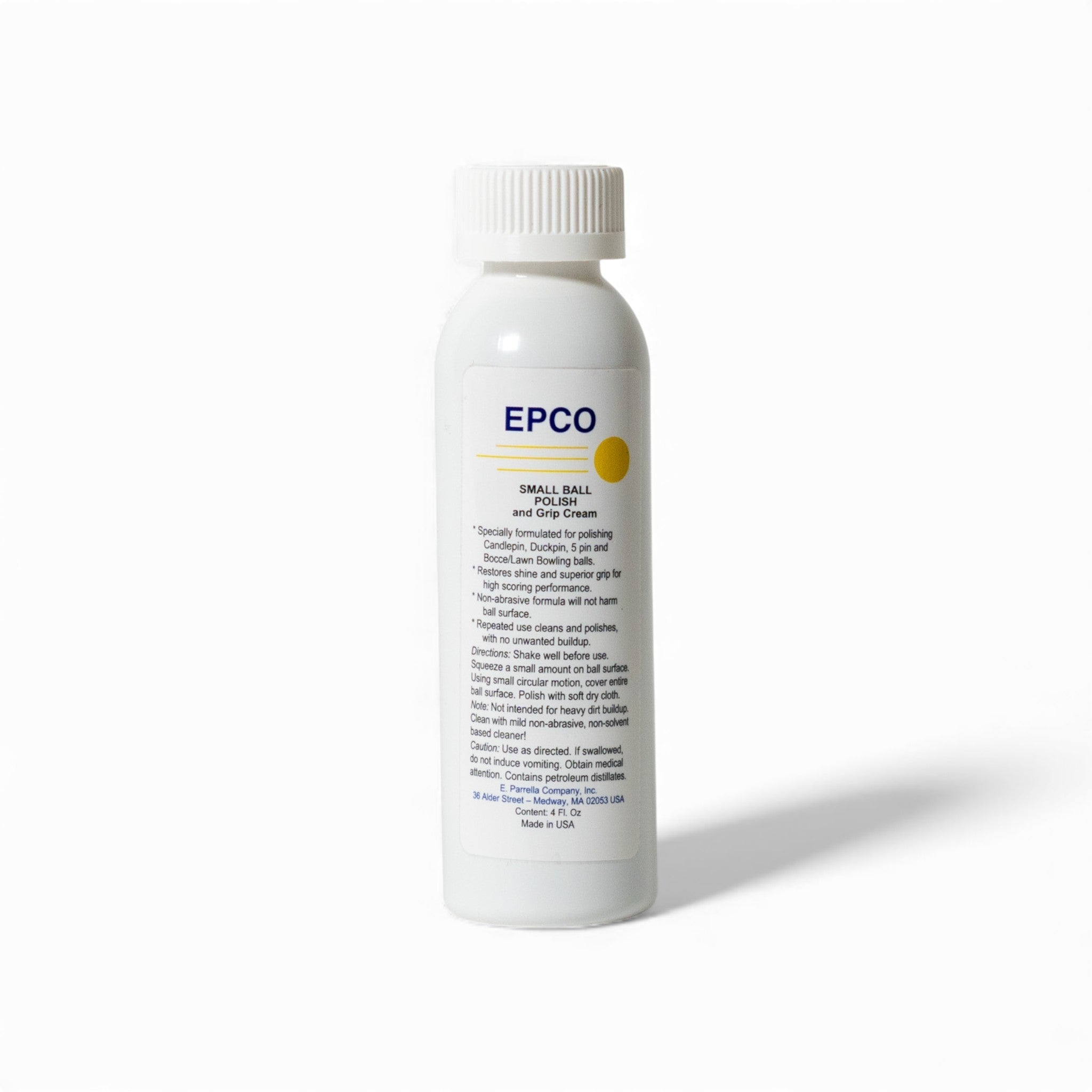 EPCO bocce ball polish bottle for tournament-grade resin bocce ball care
