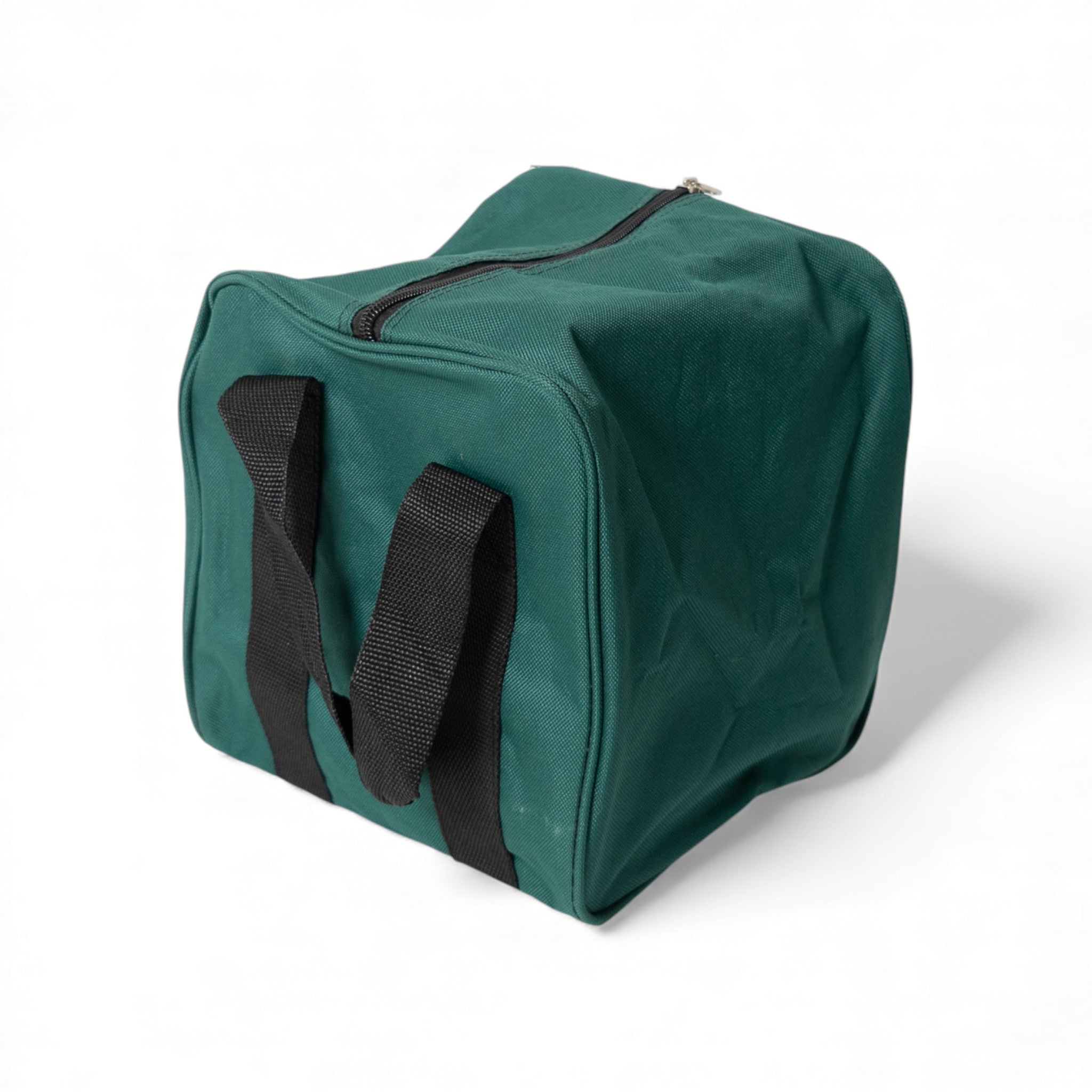 Green bocce ball bag with black handles