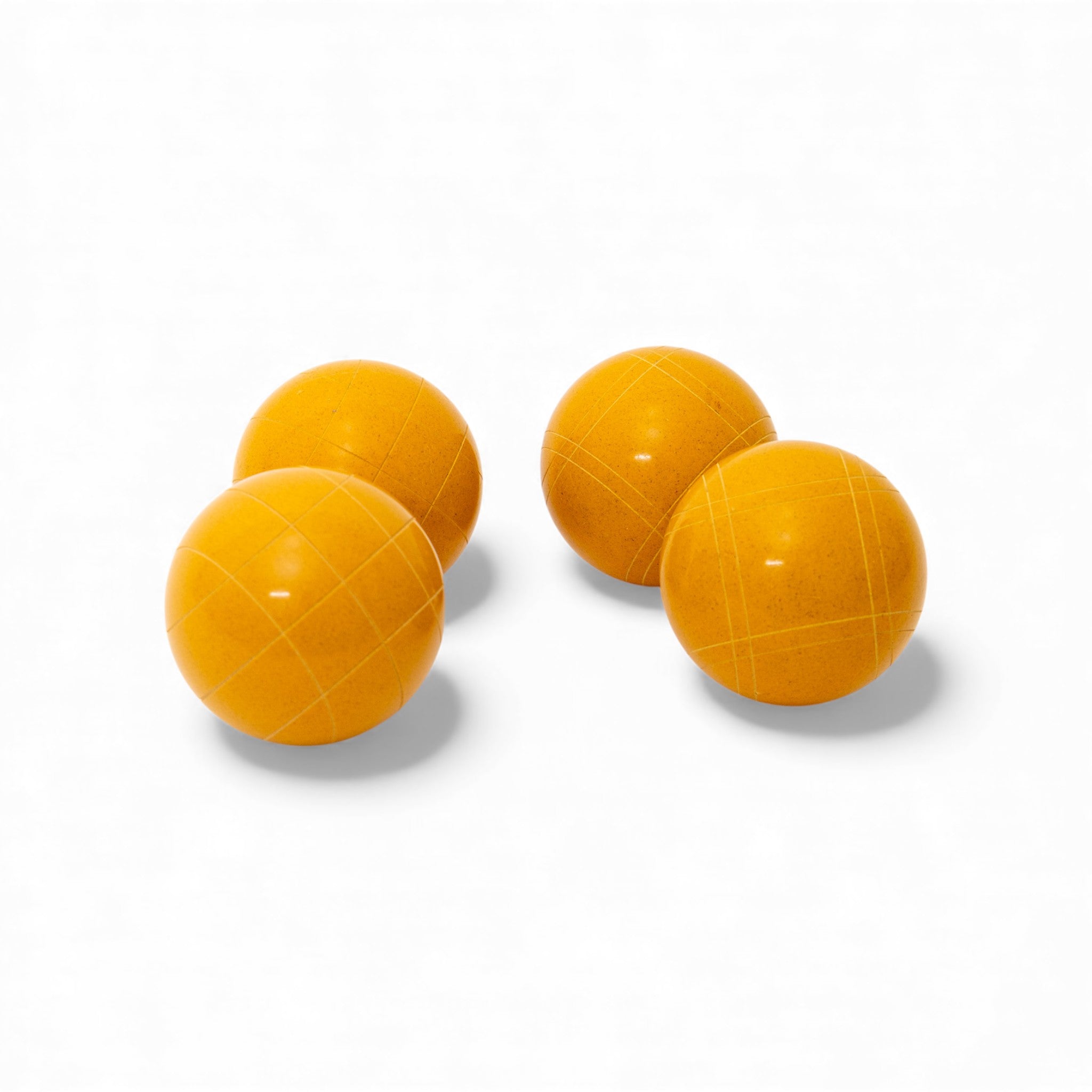 110 mm marigold solid color bocce balls, the bright pick for indoor synthetic-carpet club courts