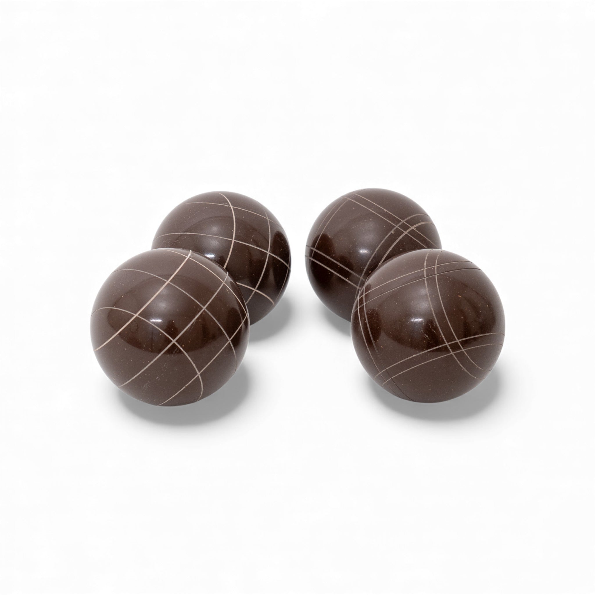 107 mm espresso solid color bocce ball set, the regulation tournament-grade resin standard