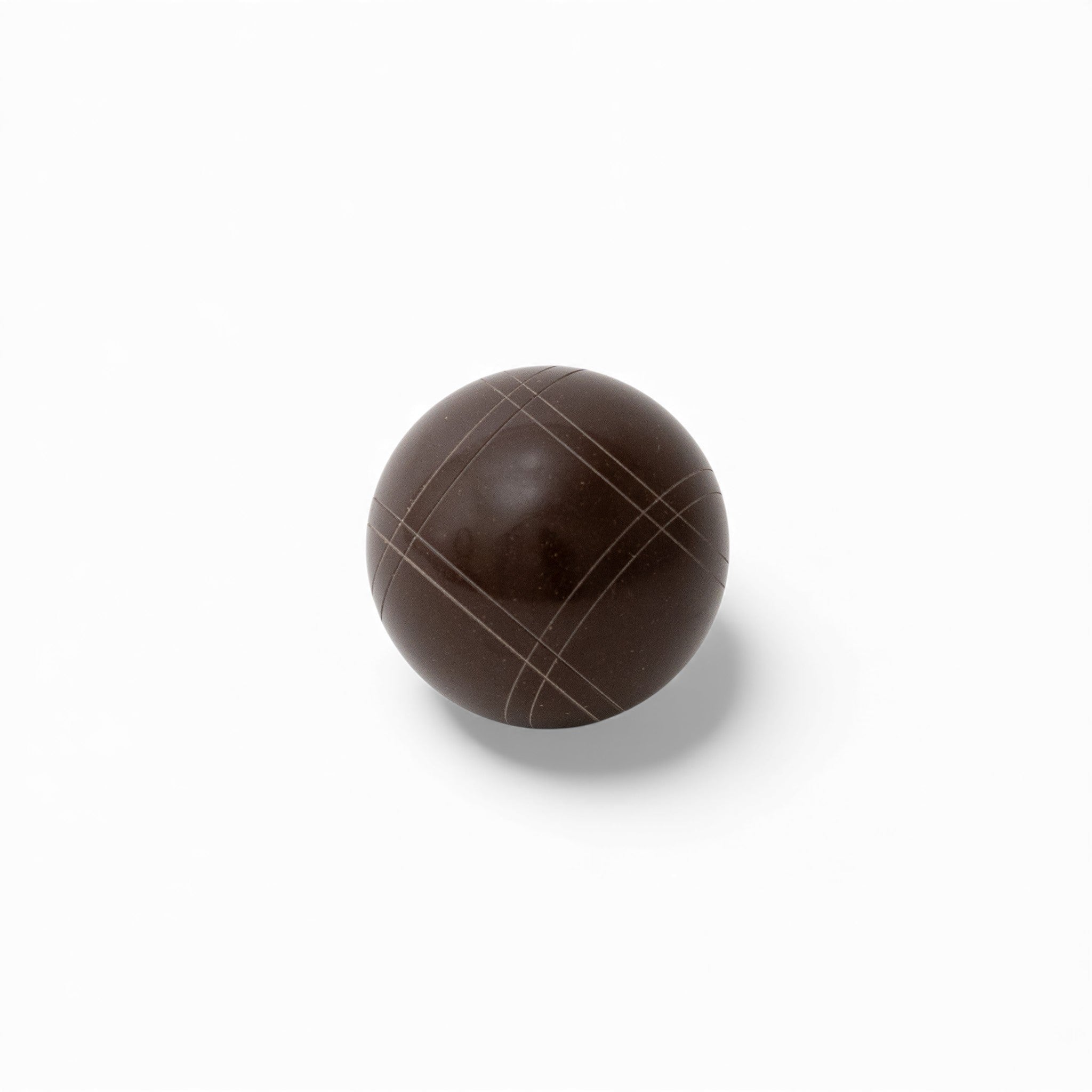 Espresso solid color bocce ball close up