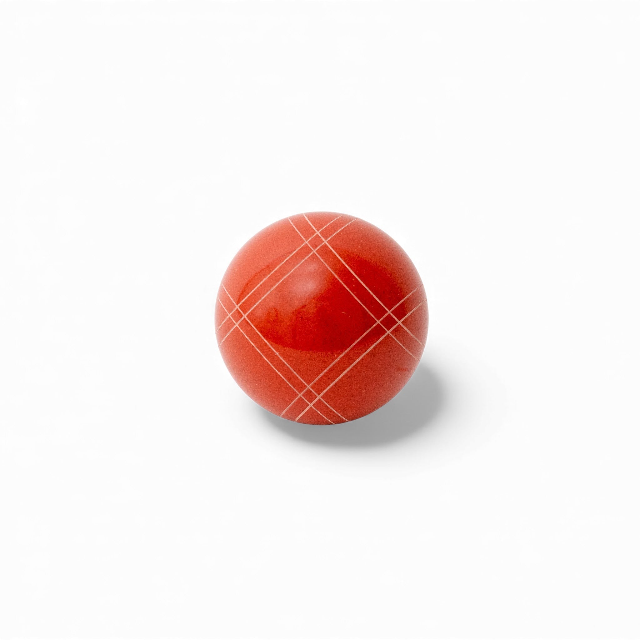 Dark orange bocce ball close up