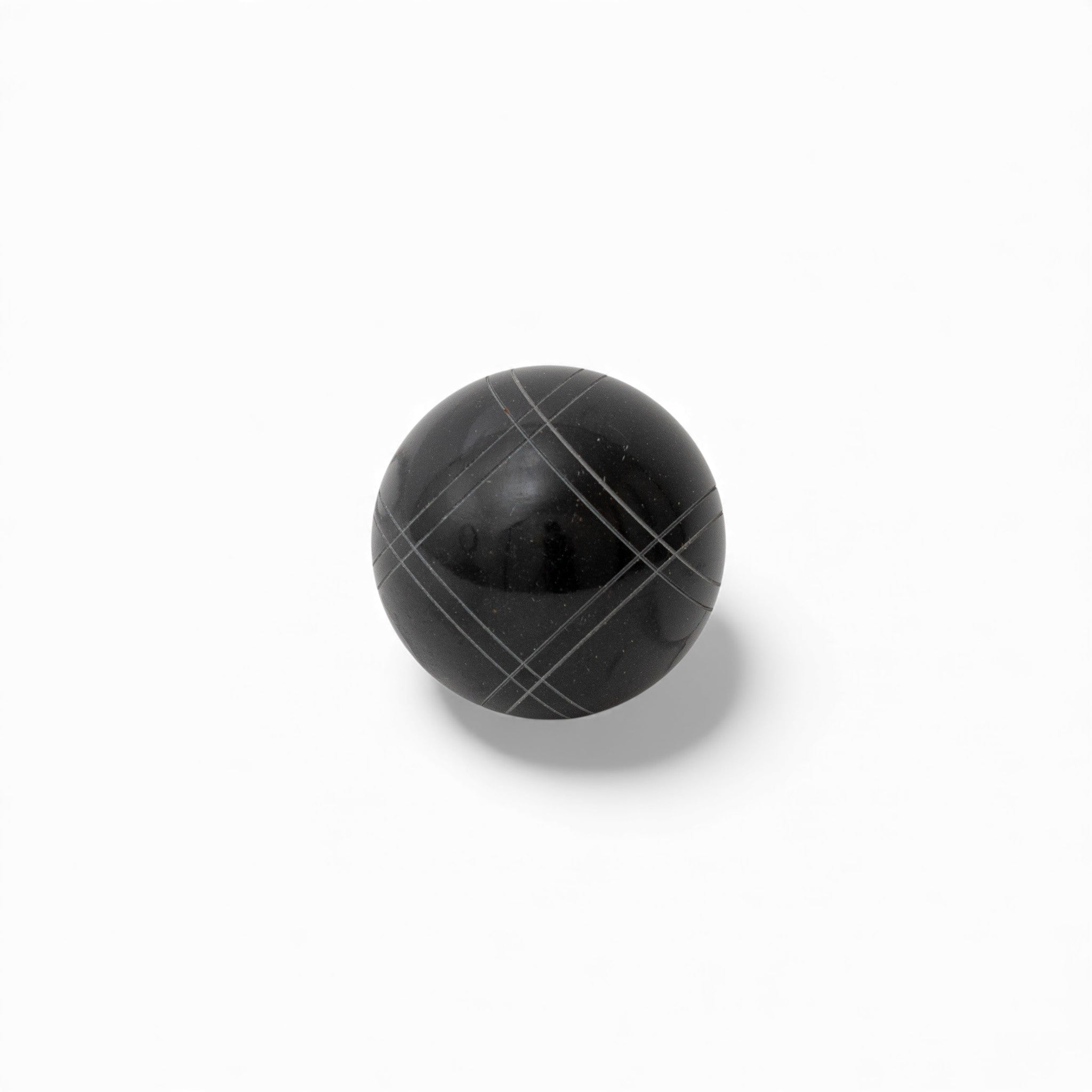 107mm black solid color bocce replacement ball, single replacement matched to the 4-ball set