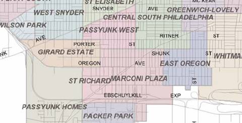 Marconi Plaza public bocce courts on South Broad Street in Philadelphia