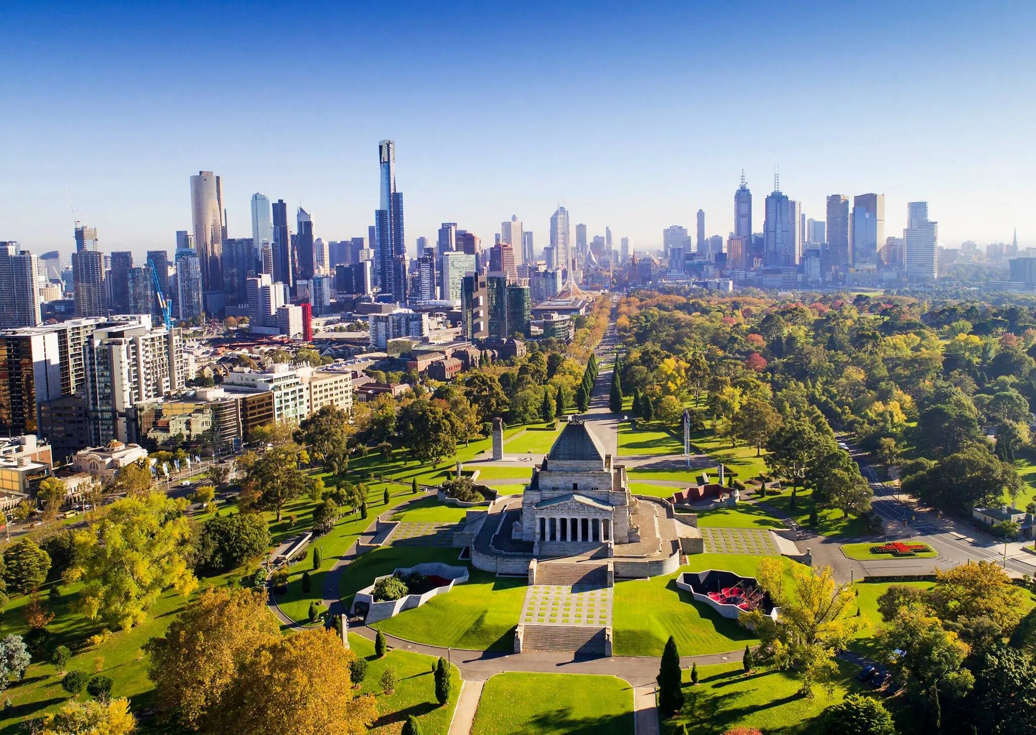 Melbourne skyline, Australia, home to the densest Italian-Australian bocce scene in the country