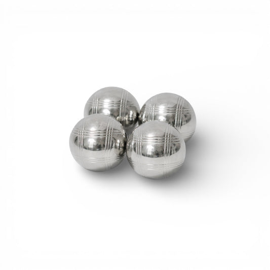 73mm Metal/Petanque Boules 4-Ball Set Silver