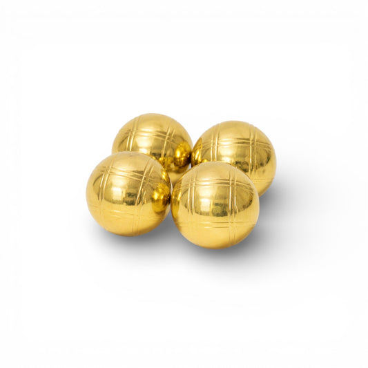 73mm Metal/Petanque Boules 4-Ball Set Gold
