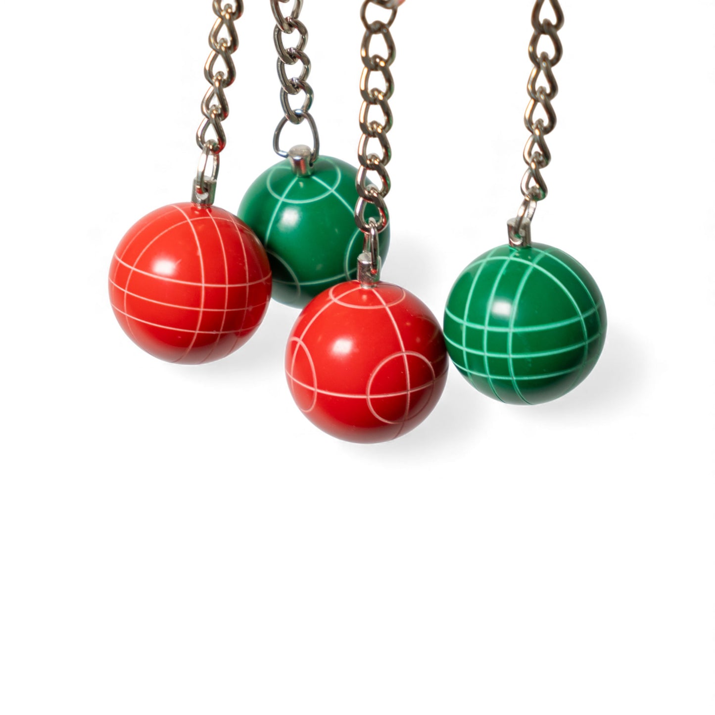 Half Red/Half Green Bocce Keychain