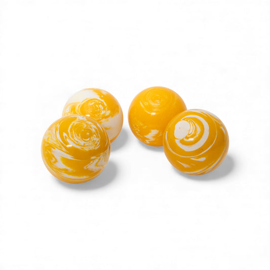 107 mm Yellow/White Marble 4-Ball Set