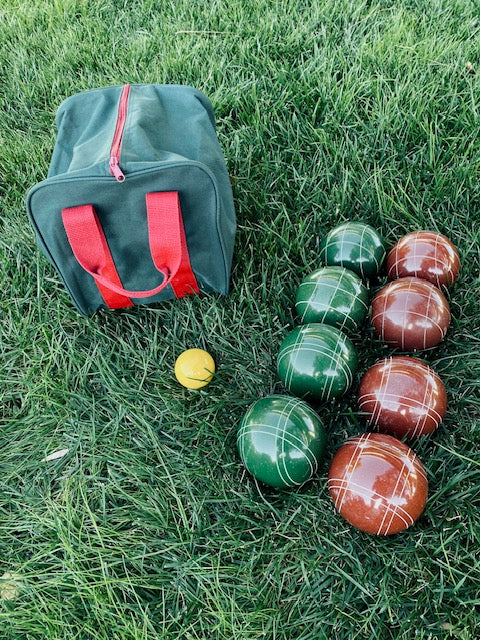 EPCO 110mm Tournament Quality Professional Bocce Ball Set, Dark Green/Dark Red Balls- Bag Included