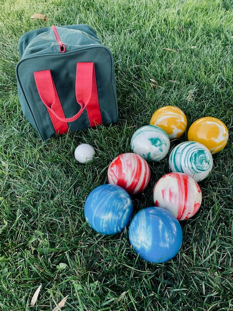 EPCO 107mm Marble Tournament Quality Professional 8 Ball - 107mm Tournament Bocce Set, Marble Balls, Bag Included