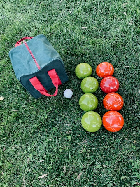 110mm EPCO Rustic Tournament Quality Professional 8 Ball Bocce Set, Rustic Green/Rustic Orange