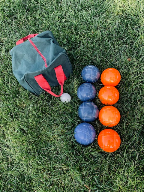 EPCO 110mm Tournament quality Professional Bocce Ball Set, Orange and Blue Bocce Balls - Bag included.