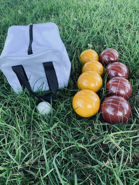 Washington Commanders NFL Team, 110 Epco Tournament Burgundy and Gold Bocce Balls with Pallino and White  Bag