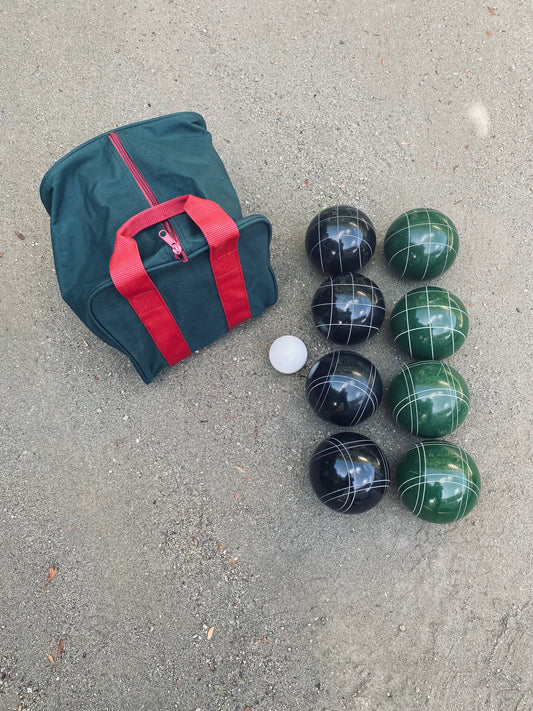 EPCO 107mm Tournament Quality Professional 8 ball Bocce Ball Set, Black/Dark Green Balls Bag Included