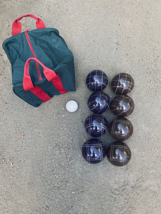 EPCO 107mm Tournament Quality Professional 8 ball Bocce Ball Set, Purple/Brown Balls Bag Included