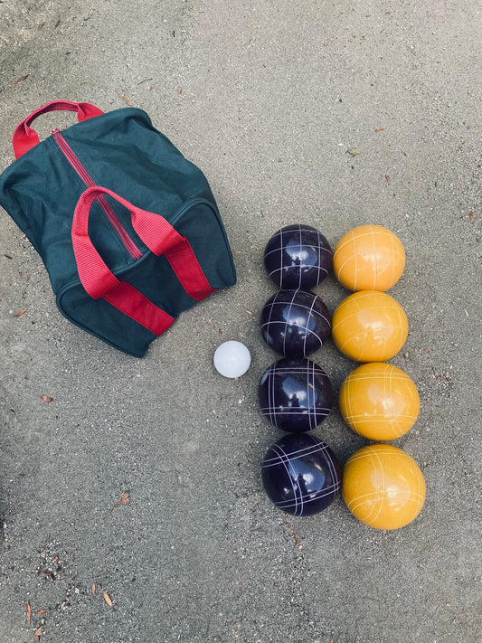 EPCO 107mm Tournament Quality Professional 8 ball Bocce Ball Set, Purple/Rustic Yellow Balls Bag Included