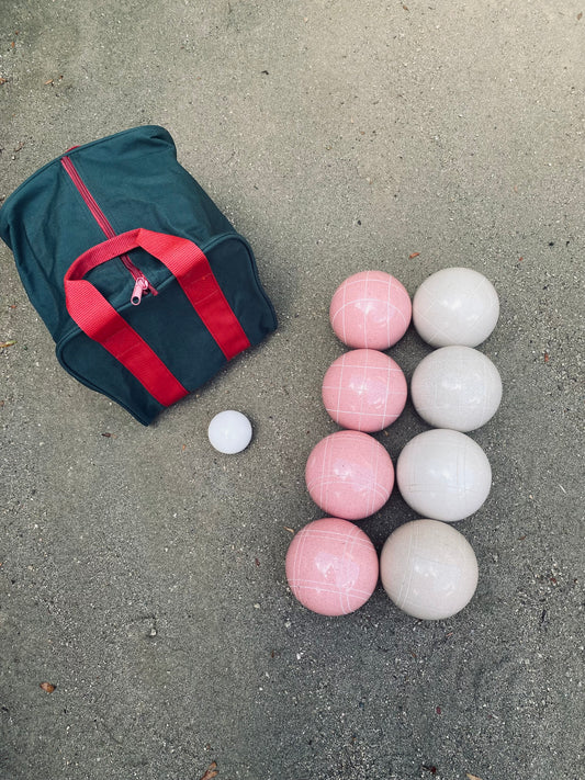 EPCO 107mm Tournament Quality Professional 8 ball Bocce Ball Set, Pink/White Balls Bag Included
