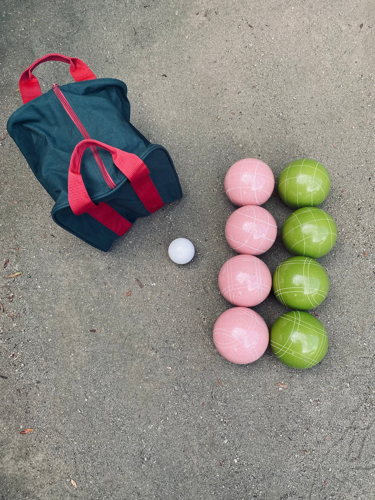 EPCO 107mm Tournament Quality Professional 8 ball Bocce Ball Set, Pink/Rustic Green Balls Bag Included