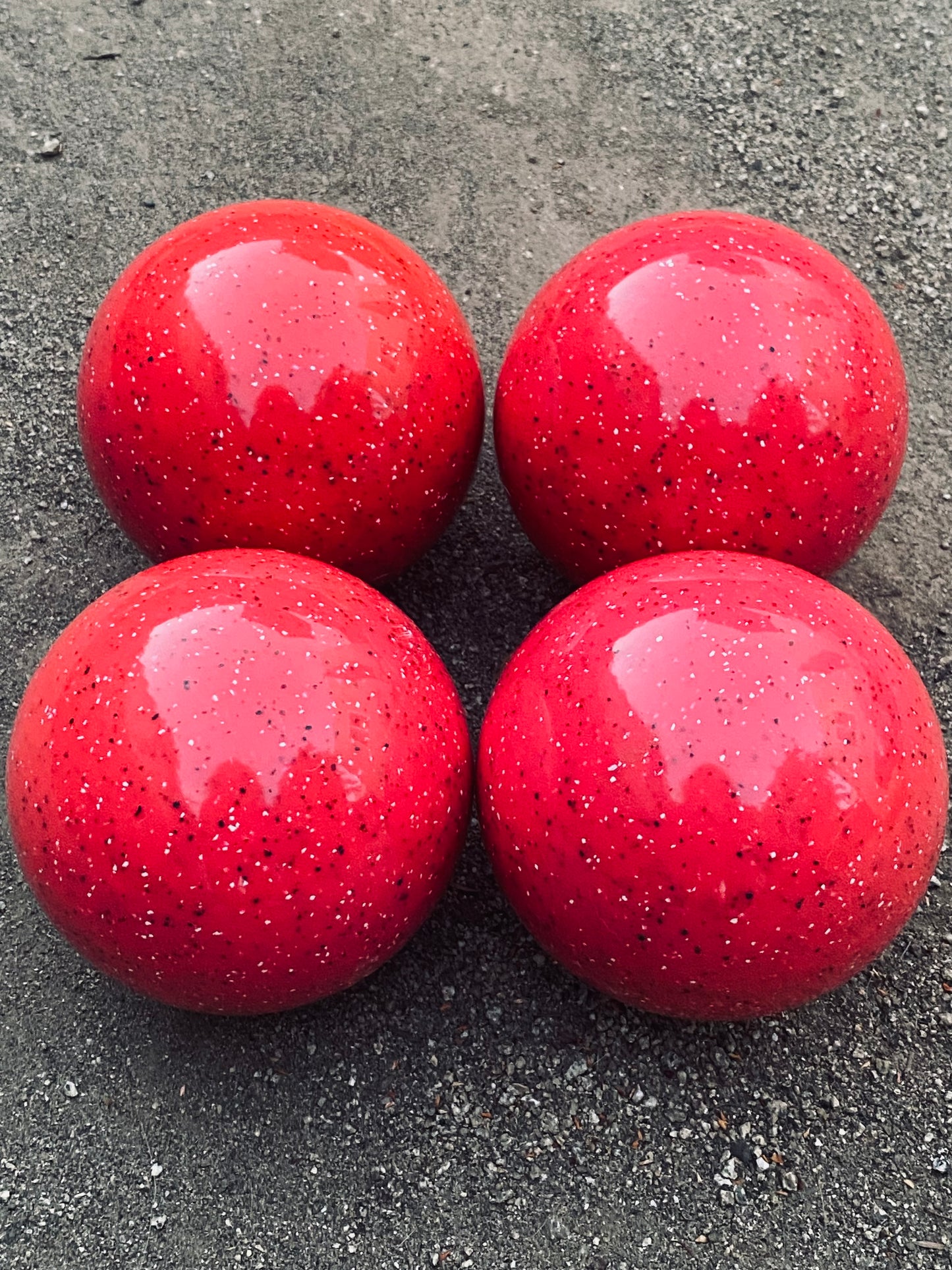 EPCO 107mm 4 pack Bocce Balls Glow Speckled Neon Magenta