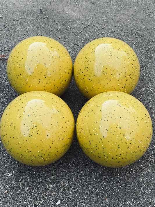 EPCO 107mm 4 pack Bocce Balls Glow Speckled Neon Yellow