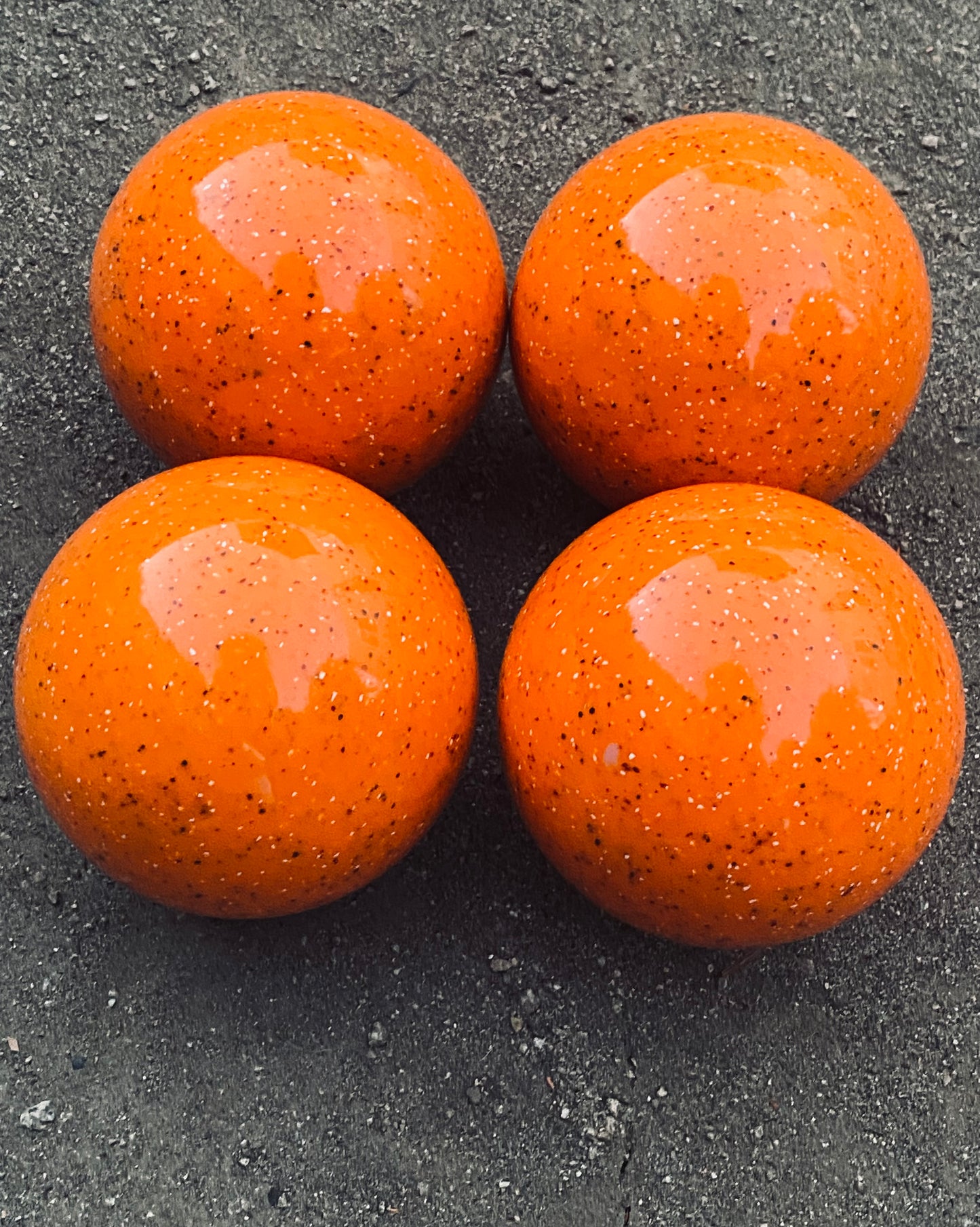 EPCO 110mm 4 pack Bocce Balls Glow Speckled Orange