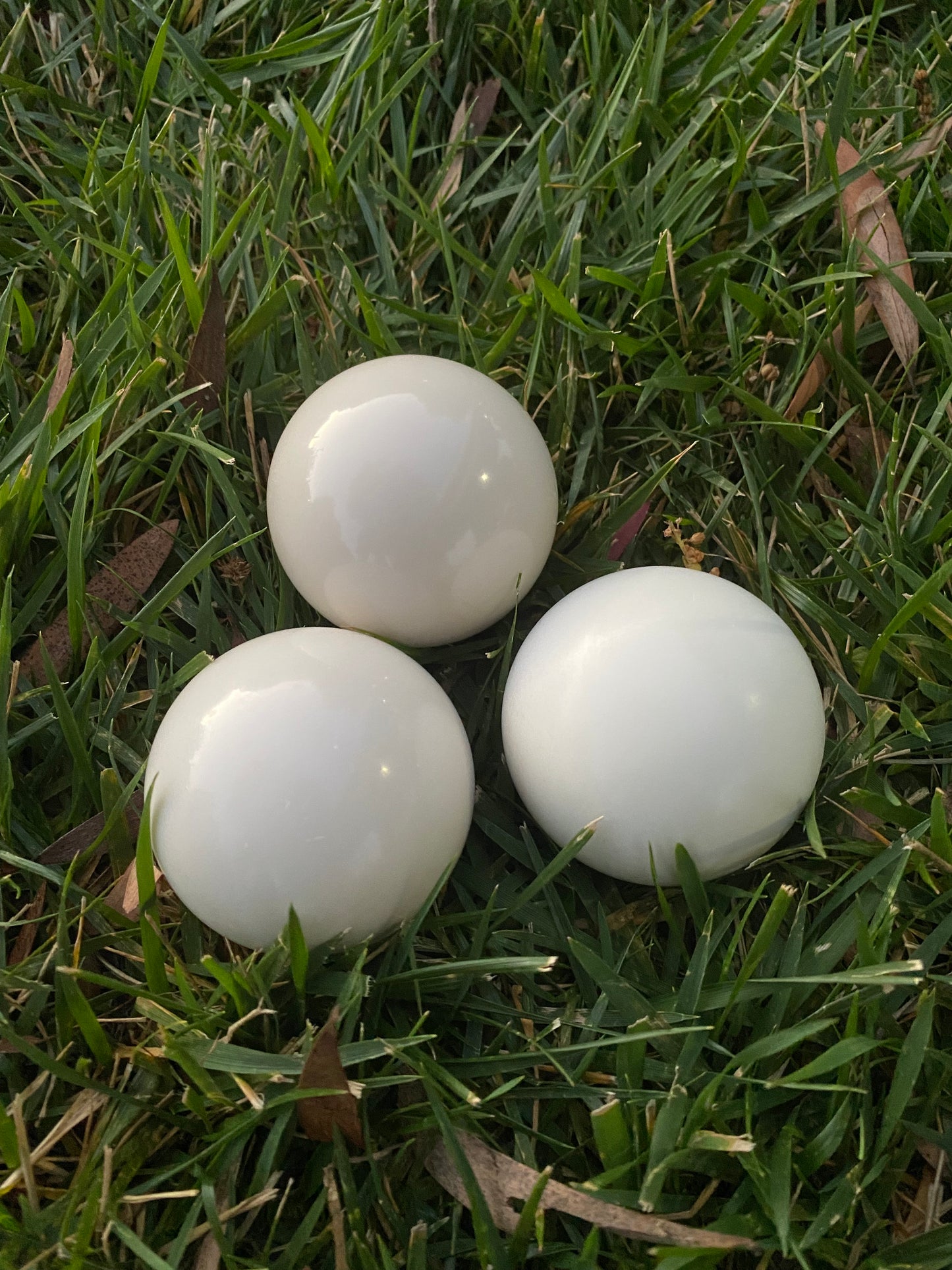 3 White Pallinos in Bocce Ball Set