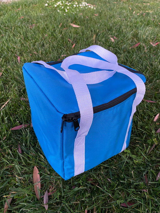 Heavy Duty Nylon Bocce Bag - Light Blue with White Handles