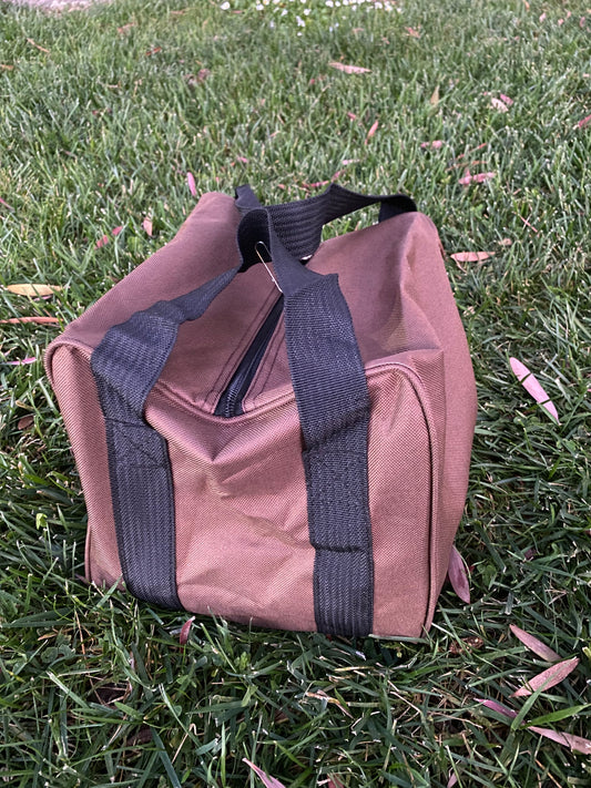 Heavy Duty Nylon Bocce Bag - Brown with Black Handles