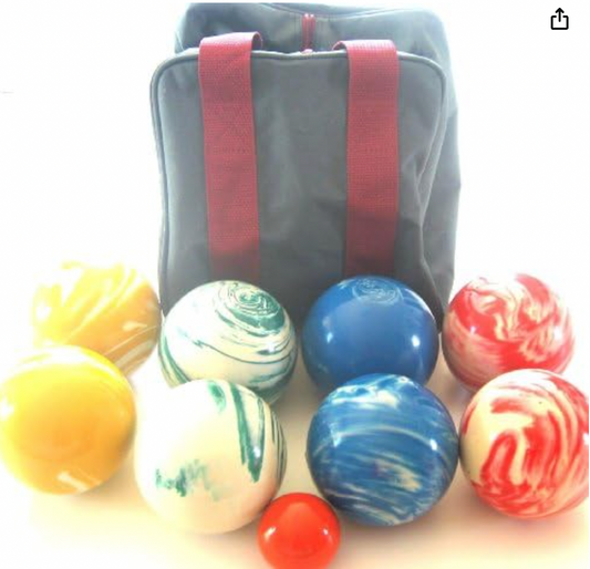 Premium Quality EPCO Tournament Marbleized Bocce Set - 107mm Ball, Weight 2lbs 1oz. Heavy Duty Green Bag Included