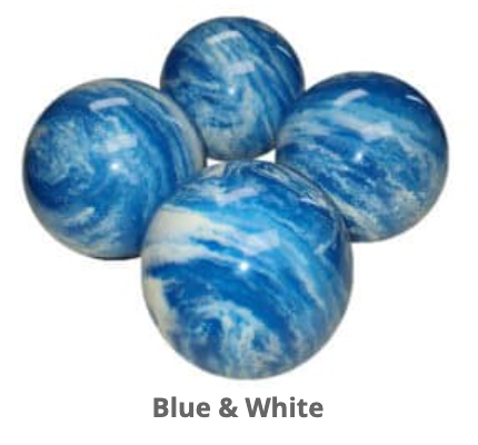 EPCO 107mm Tournament 4 Ball Bocce Balls- Marbled Blue/White