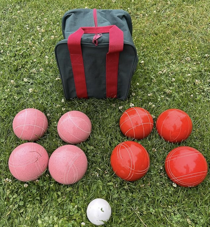 EPCO 107mm Tournament Quality Professional 8 ball Bocce Ball Set, Pink/Rustic Orange Balls Bag Included