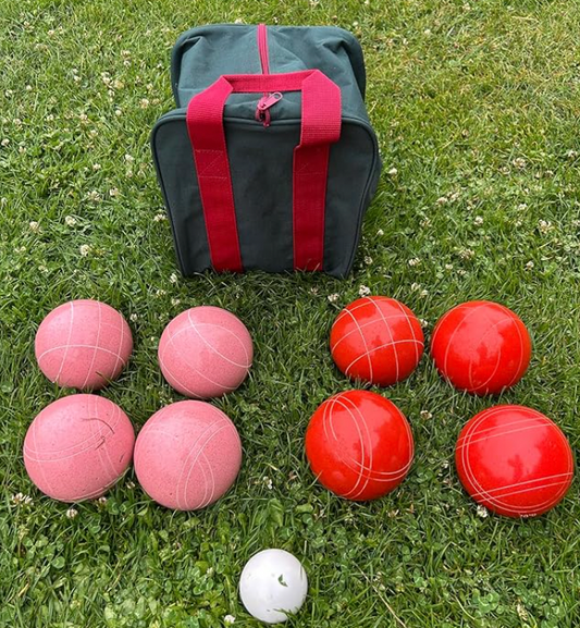 EPCO 107mm Tournament Quality Professional 8 ball Bocce Ball Set, Pink/Rustic Orange Balls Bag Included