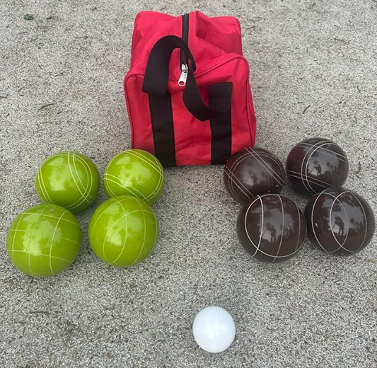 EPCO 107mm Tournament Quality Professional Bocce Ball Set, Expresso Brown/Lime Green Balls - Bag Included