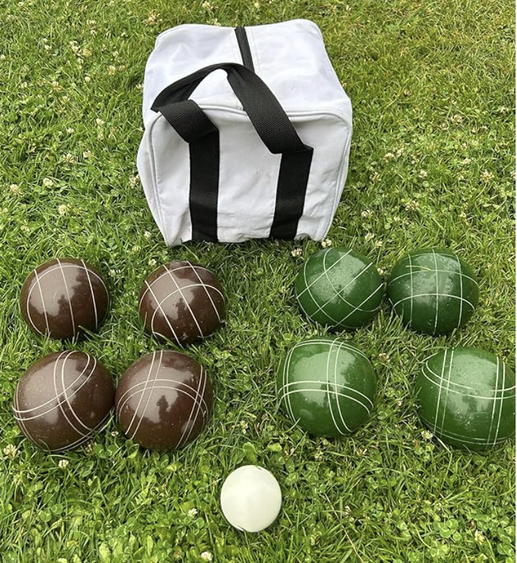 EPCO 107mm Tournament Quality Professional Bocce Ball Set, Espresso Brown/Dark Green Balls - Bag Included
