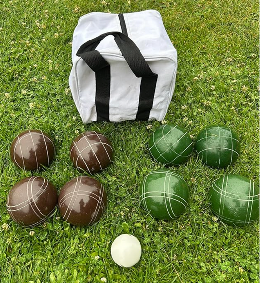 EPCO 107mm Tournament Quality Professional Bocce Ball Set, Espresso Brown/Dark Green Balls - Bag Included