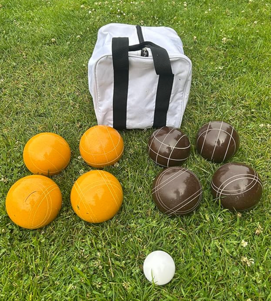 EPCO 107mm Tournament Quality Professional Bocce Ball Set, Expresso Brown and Gold Balls - Bag Included