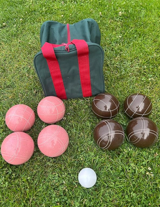 EPCO 107mm Tournament Quality Professional Bocce Ball Set, Espresso Brown/Pink Balls - Bag Included