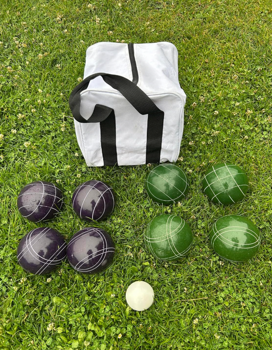 EPCO 107mm Tournament Quality Professional 8 ball Bocce Ball Set, Purple/Dark Green Balls Bag Included