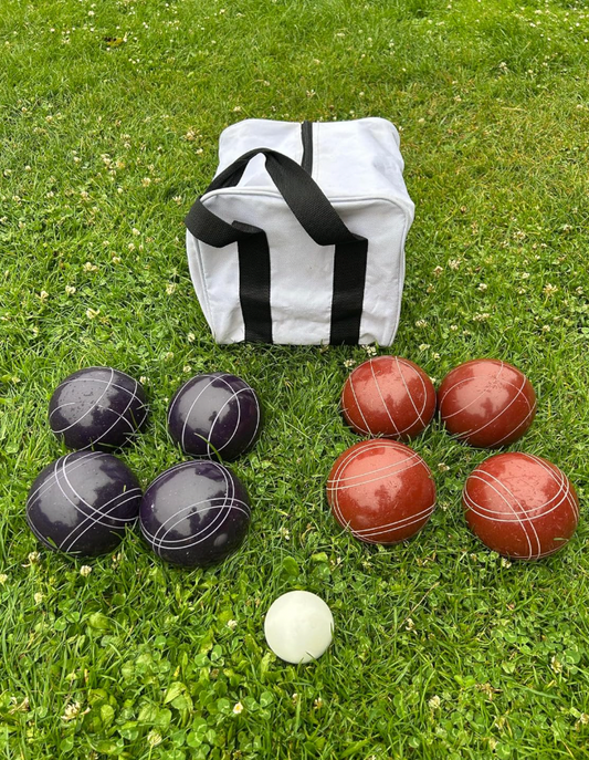 EPCO 107mm Tournament Quality Professional 8 ball Bocce Ball Set, Purple/Dark Red Balls Bag Included